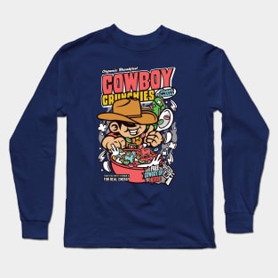 Retro Cereal Box Cowboy Crunchies // Junk Food Nostalgia // Cereal Lover Long Sleeve T-Shirt